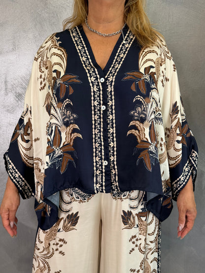 Camicia Nives Fantasia Blu