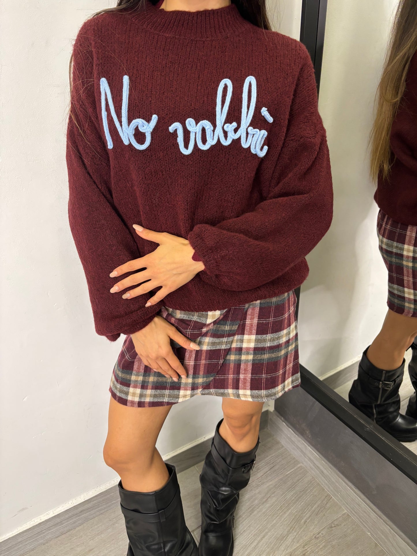 Maglione No Vabbè Bordeaux