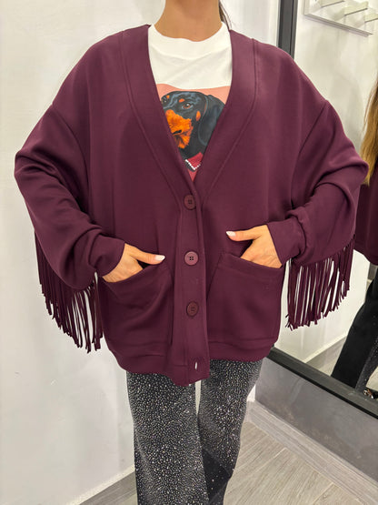 Cardigan Frange Burgundi Lumina
