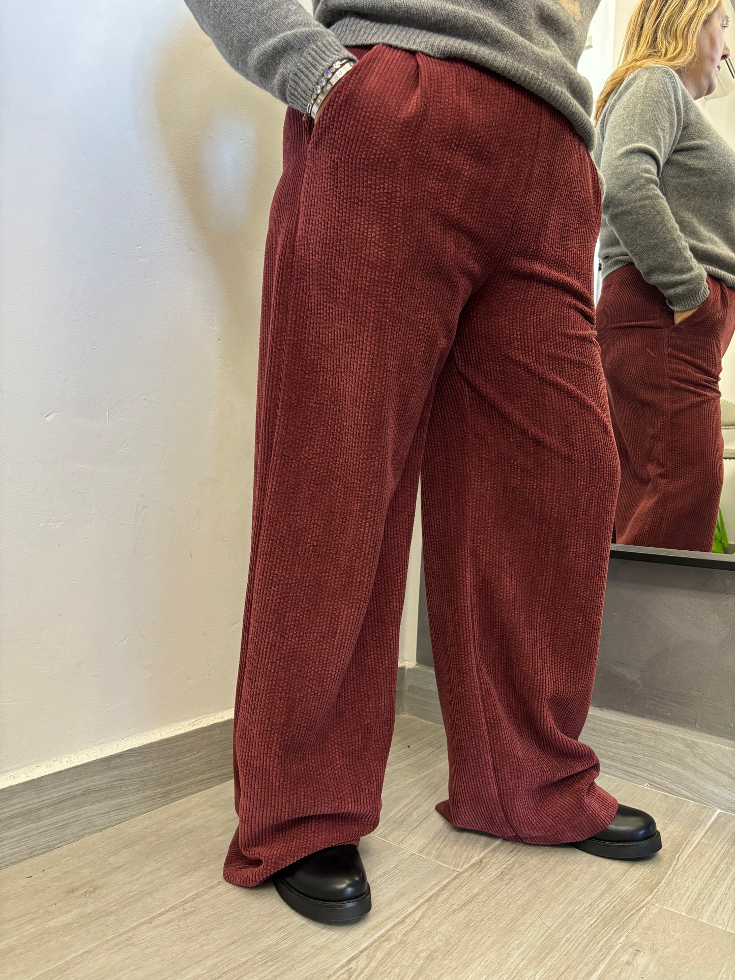 Pantalone Velluto Bordeaux