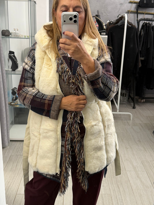 Gilet in Ecopelliccia Bianca