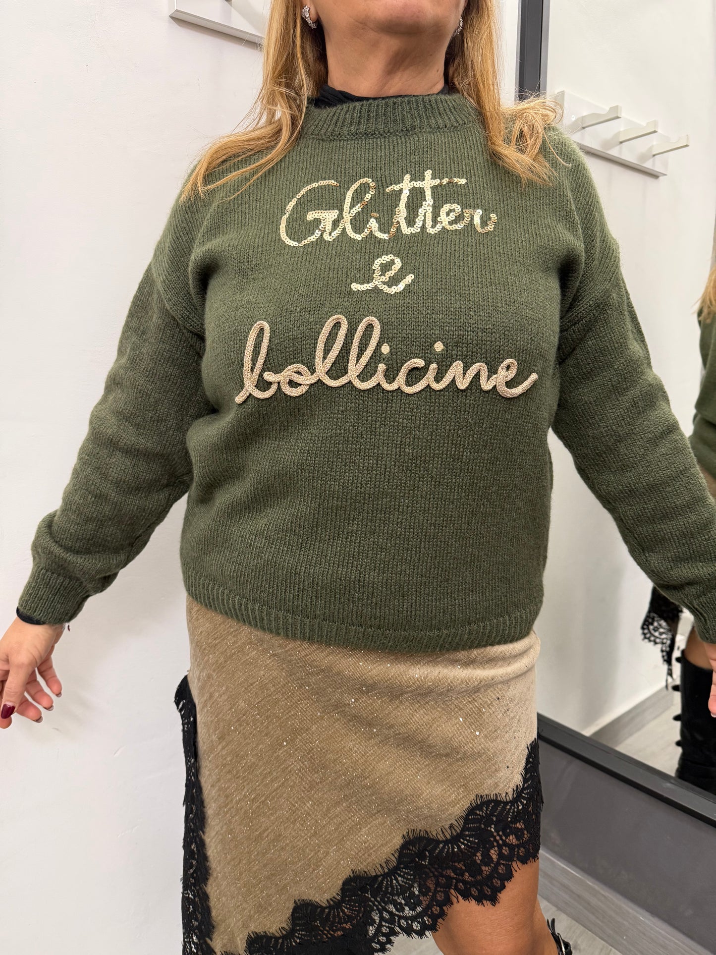 Maglioncino Glitter e Bollicine Verde