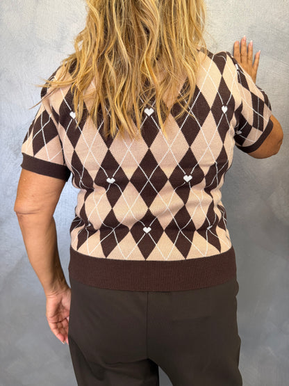 Maglia Rombi Marrone e Beige