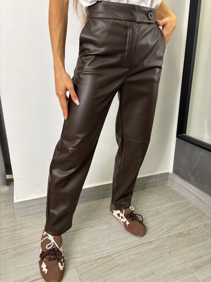 Pantalone Ecopelle Marrone  Imperial