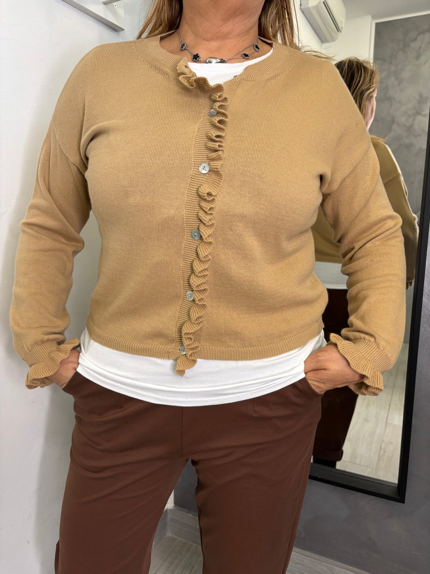Cardigan Smerlato Cammello