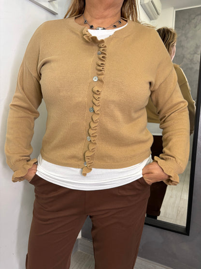 Cardigan Smerlato Cammello