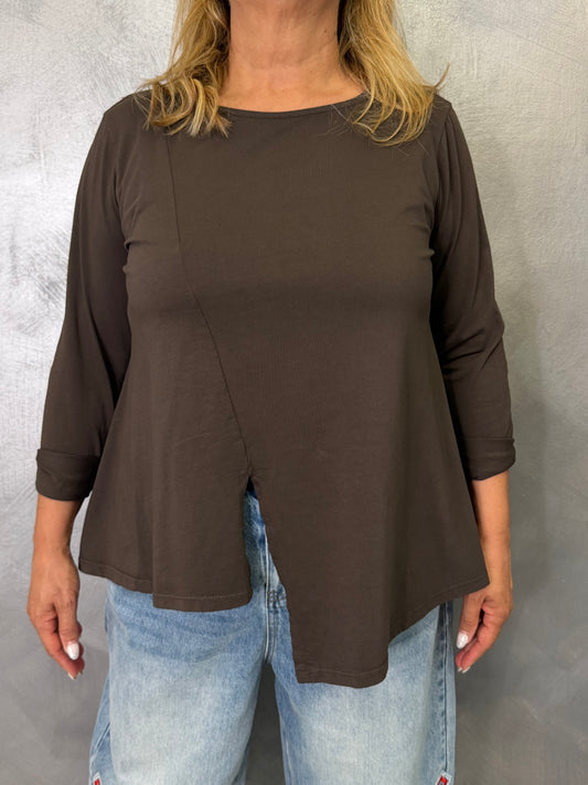 T-Shirt Wendy Spacco Davanti Marrone