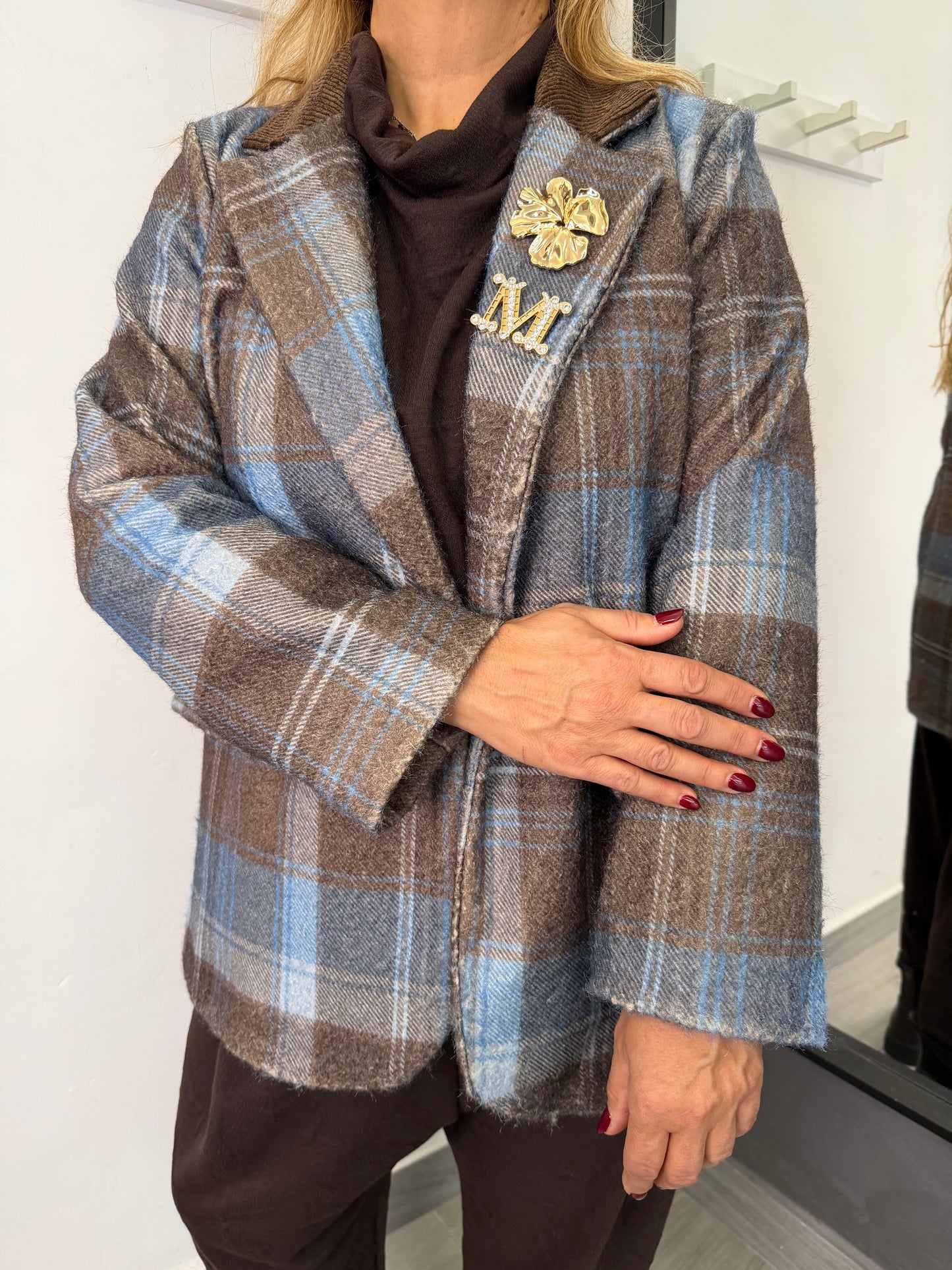 Giacca Quadri Azzurra