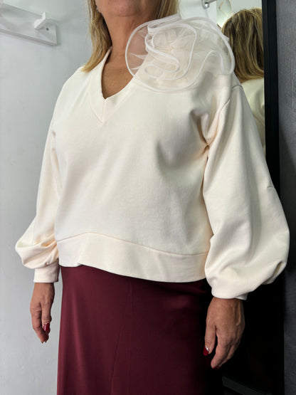 Felpa con fiore  Haveone