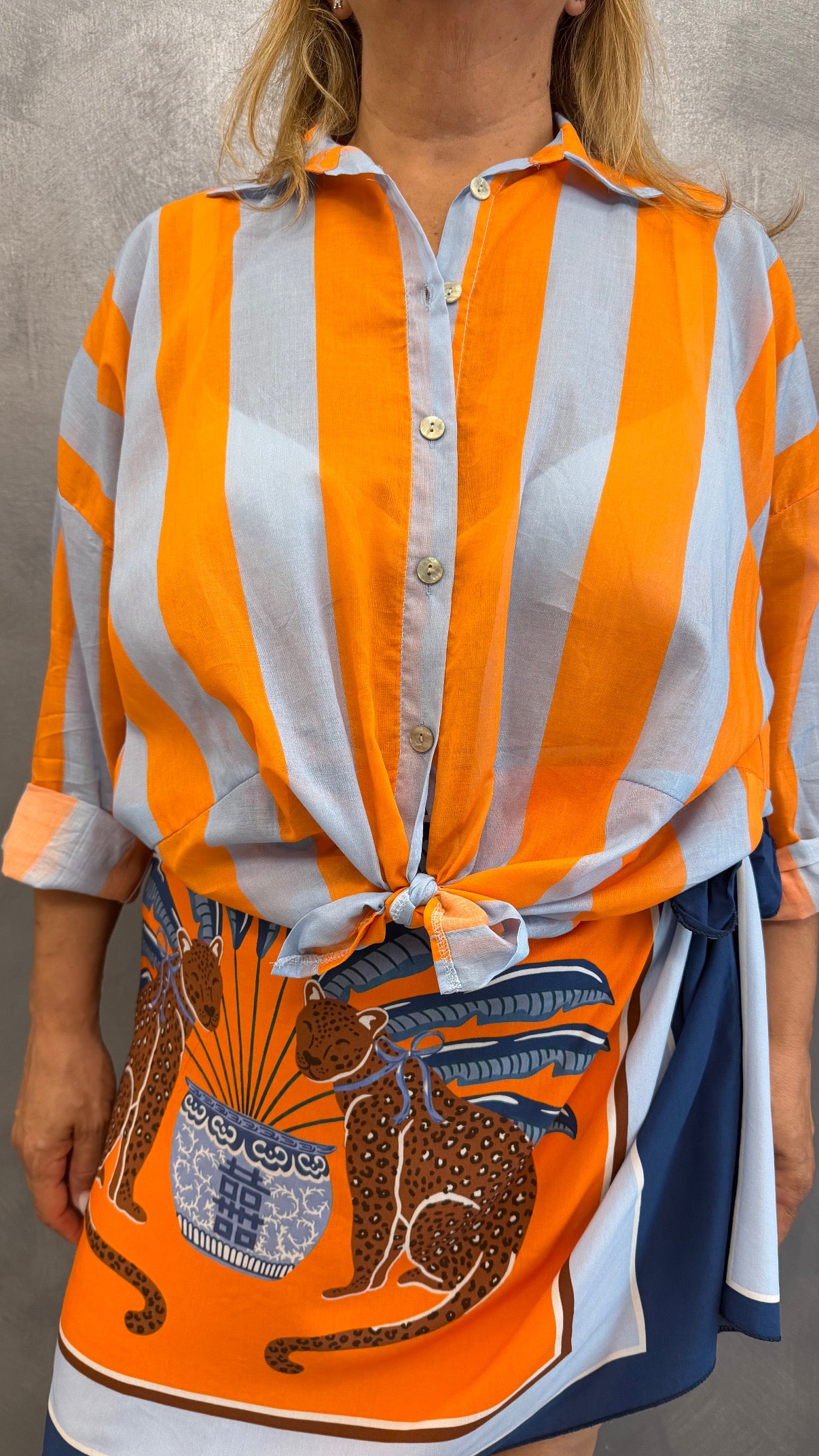 Camicia Righe Arancio
