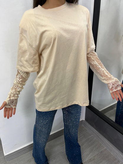 T-Shirt Pizzo Beige Vicolo