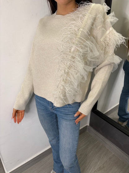 Maglione Tulle Burro