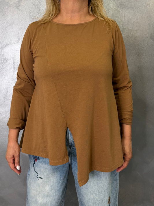 T-Shirt Wendy Spacco Davanti Camel