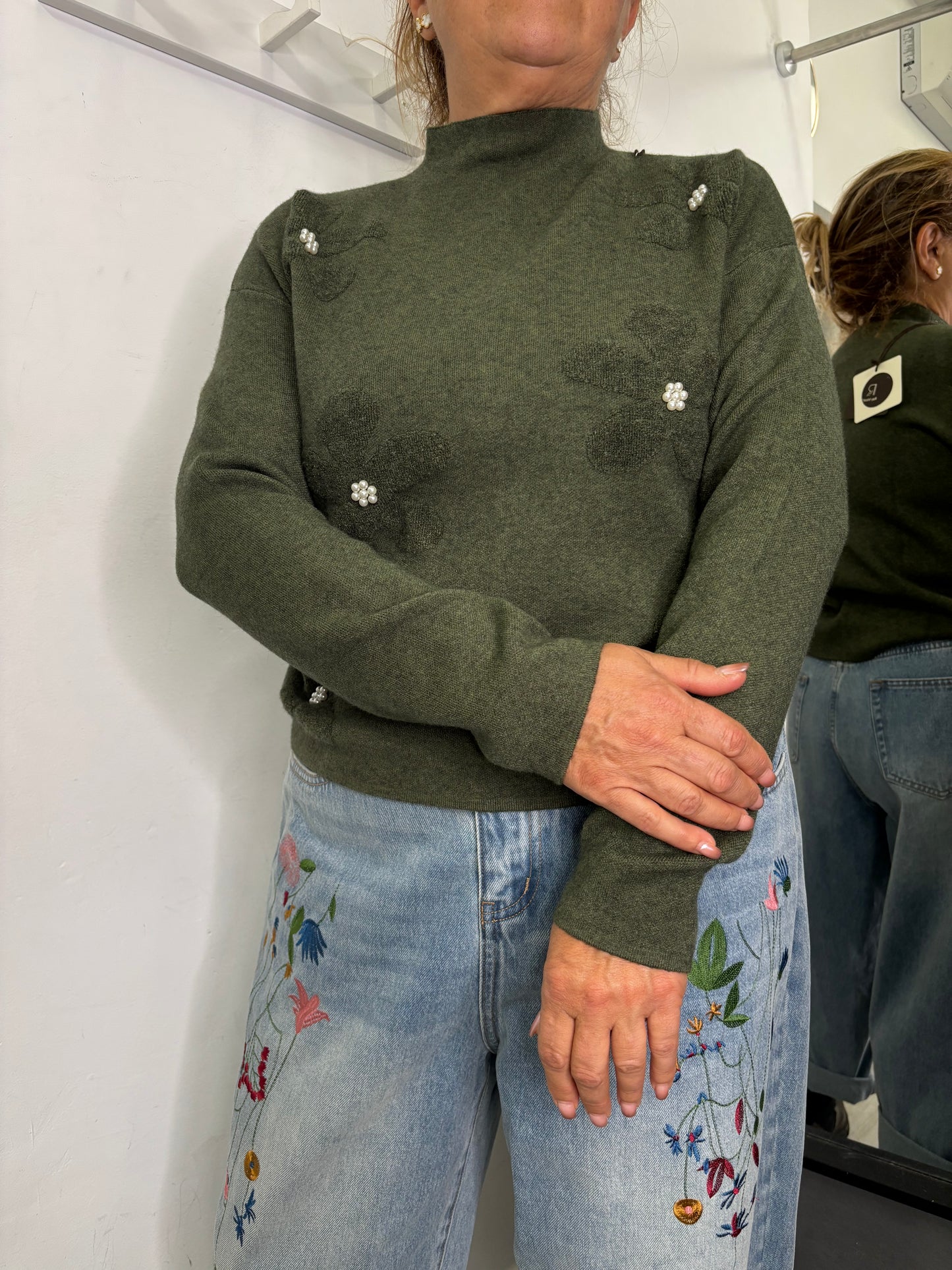 Maglione Perla Verde Militare