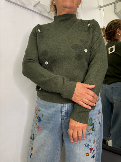 Maglione Perla Verde Militare