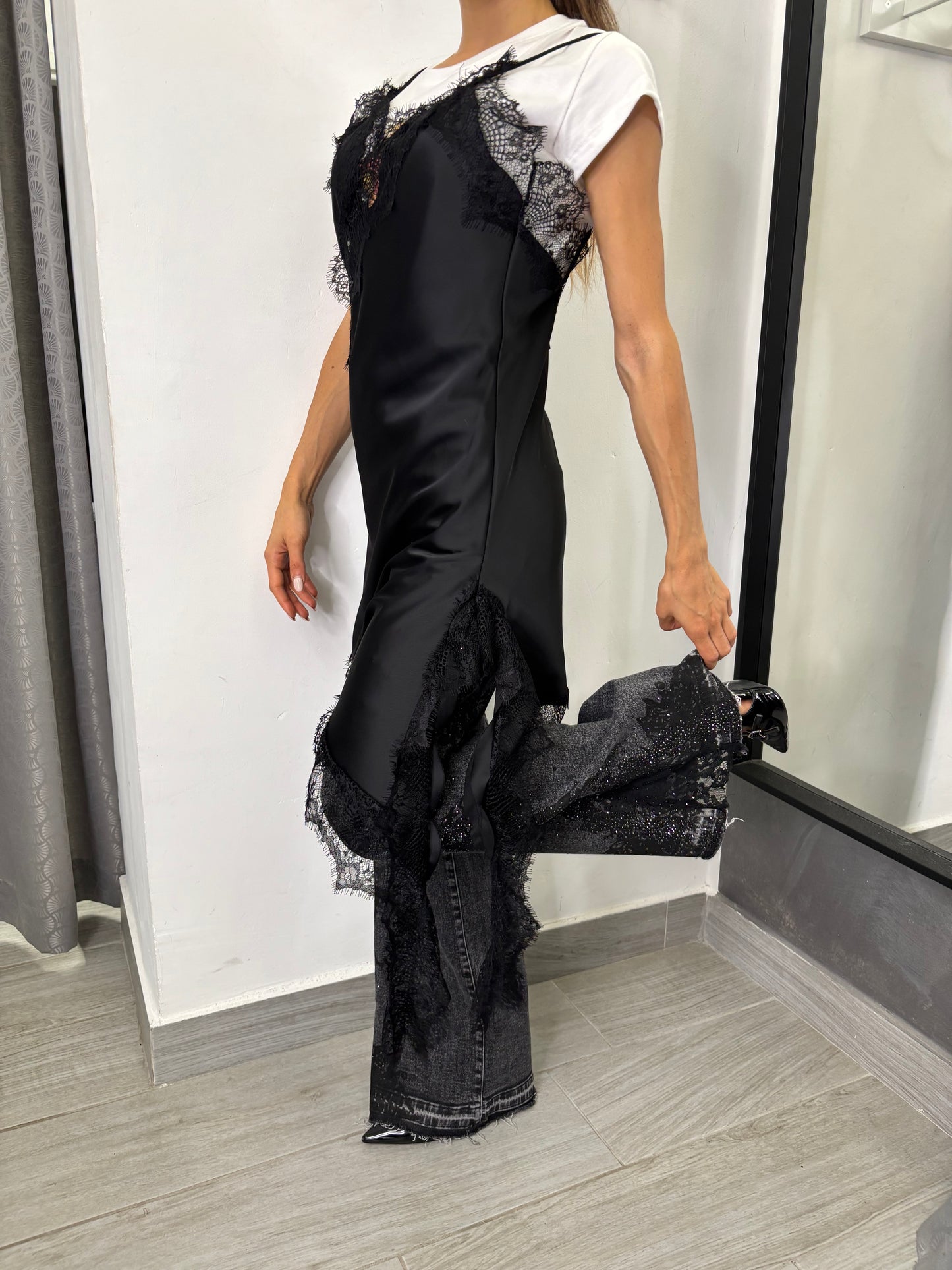 Abito Lingerie Pizzo Nero