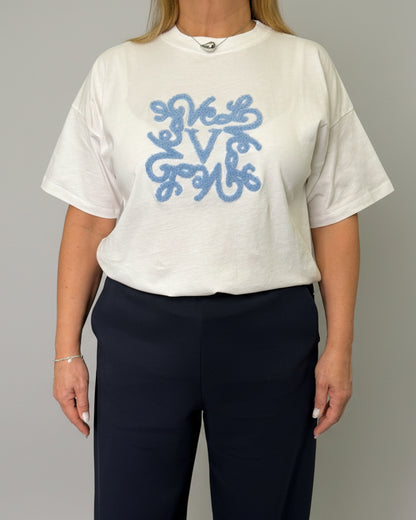T-Shirt Logo Azzurro Vicolo