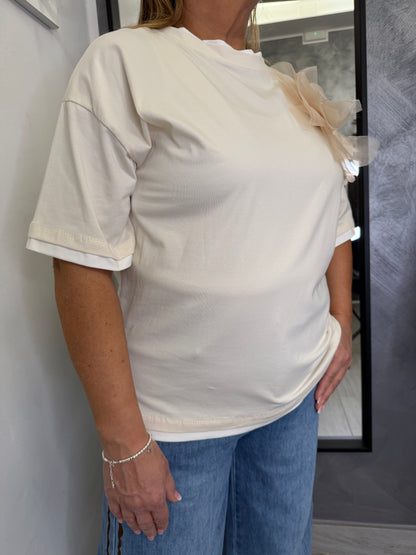 T-shirt Fiore in Tulle