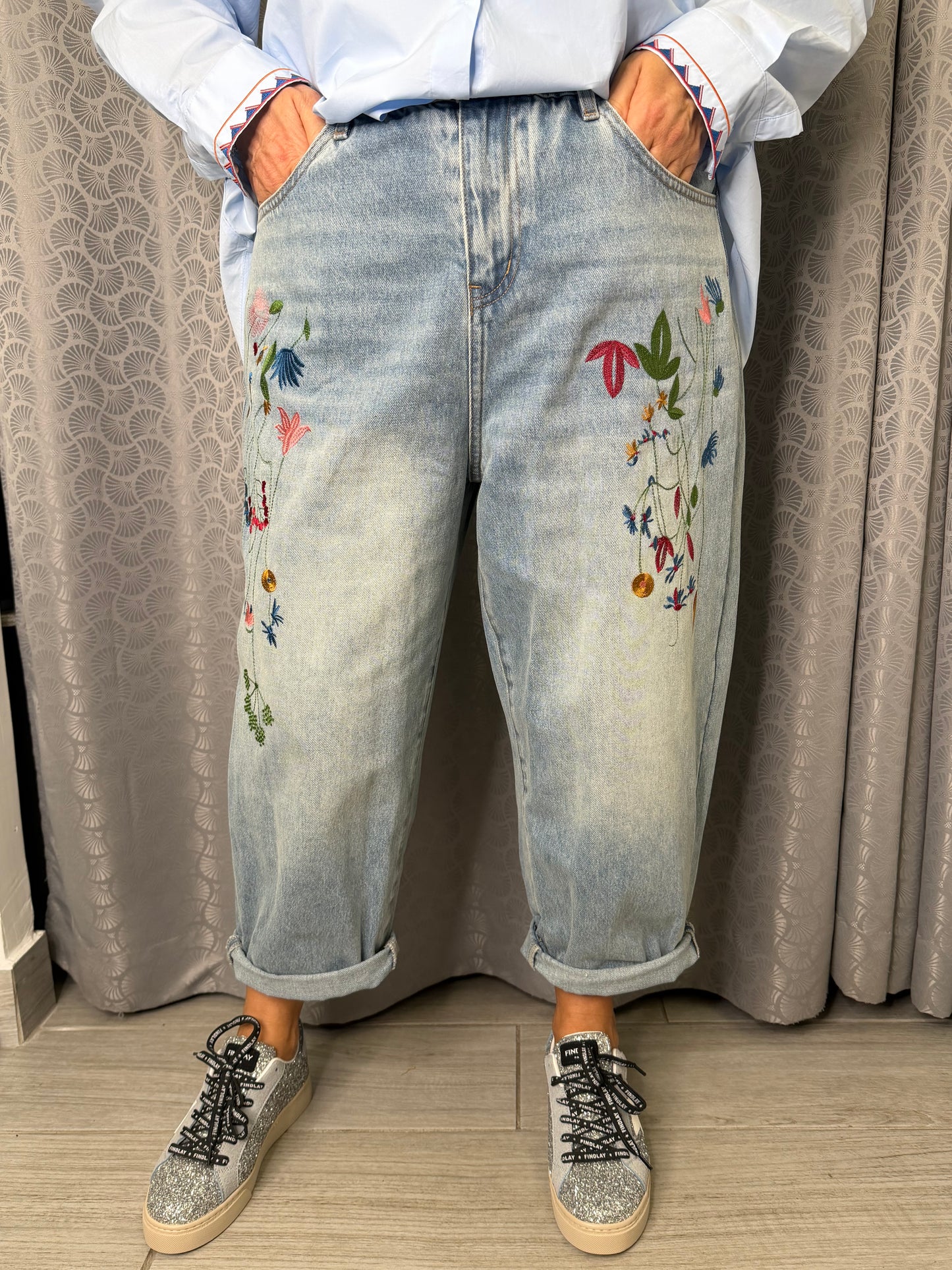 Jeans Chiaro Wendy Fiori