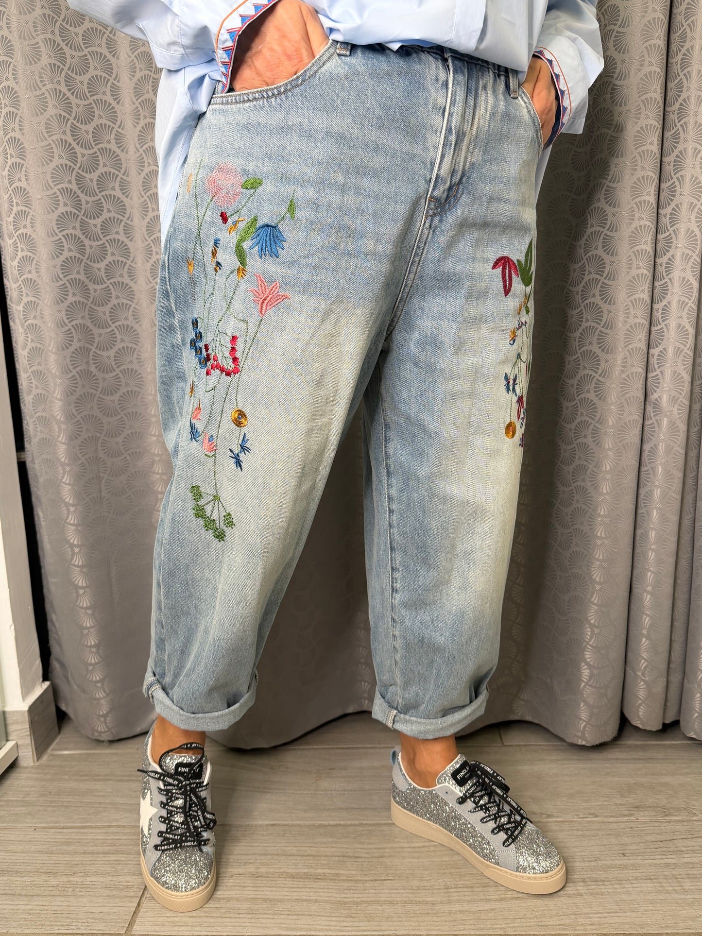 Jeans Chiaro Wendy Fiori