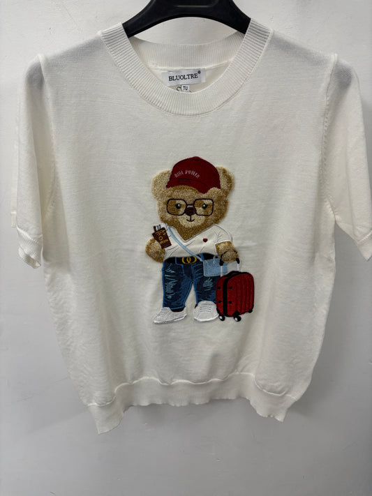 Maglioncino Teddy Valigia Bianca