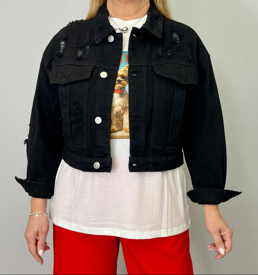 Giubbotto Jeans Nero