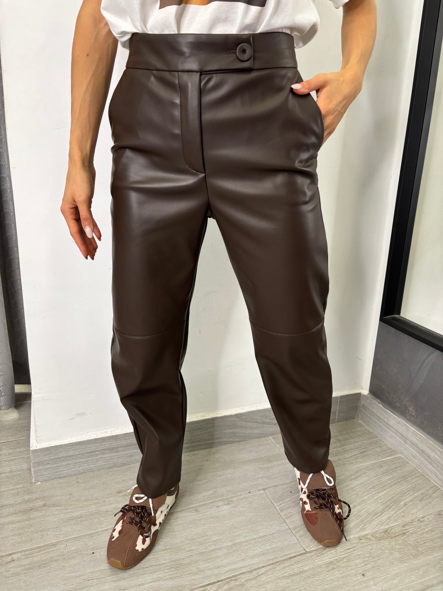 Pantalone Ecopelle Marrone  Imperial