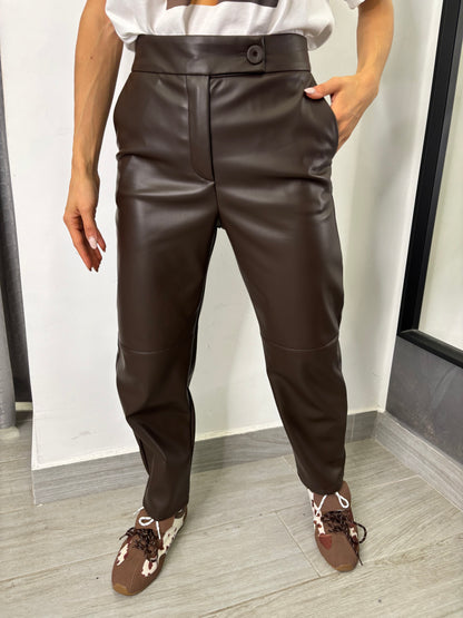 Pantalone Ecopelle Marrone  Imperial