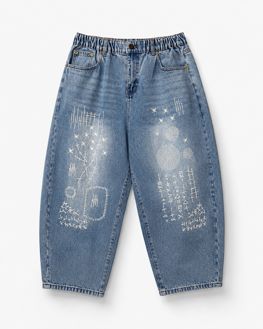Jeans Chiaro Wendy Ricamo Bianco