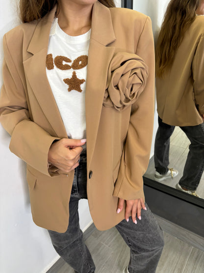 Giacca Vicolo Con Rosa Camel