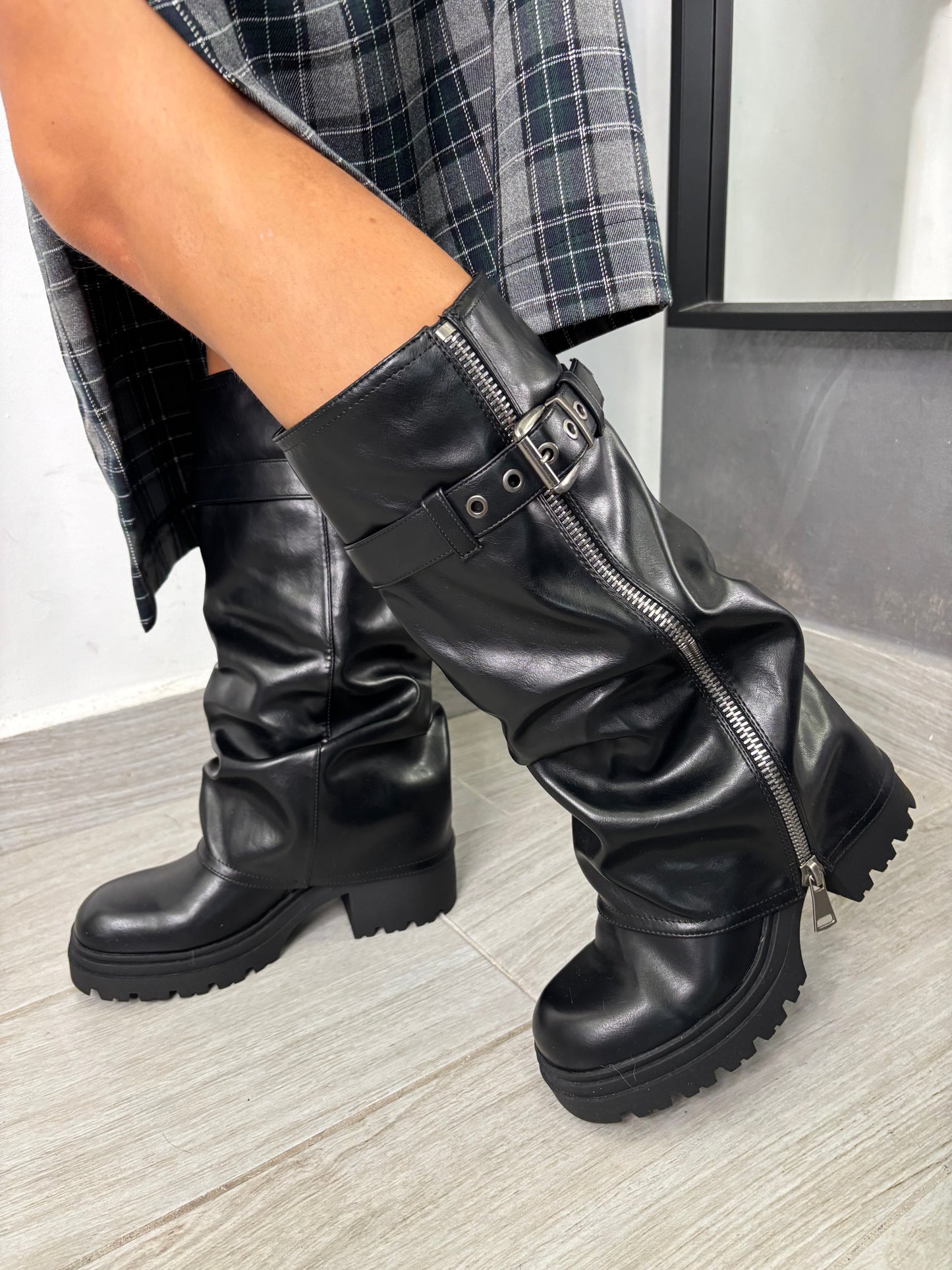 Stivale Biker Nero