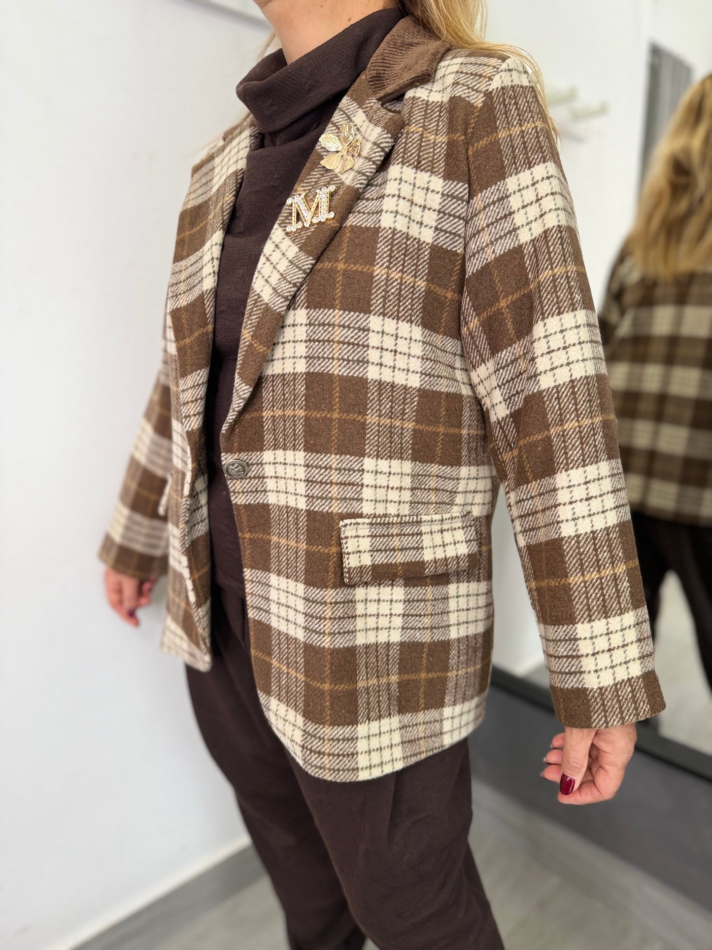 Giacca Quadri Marrone