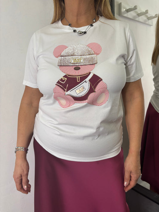 T-shirt Teddy Bianca