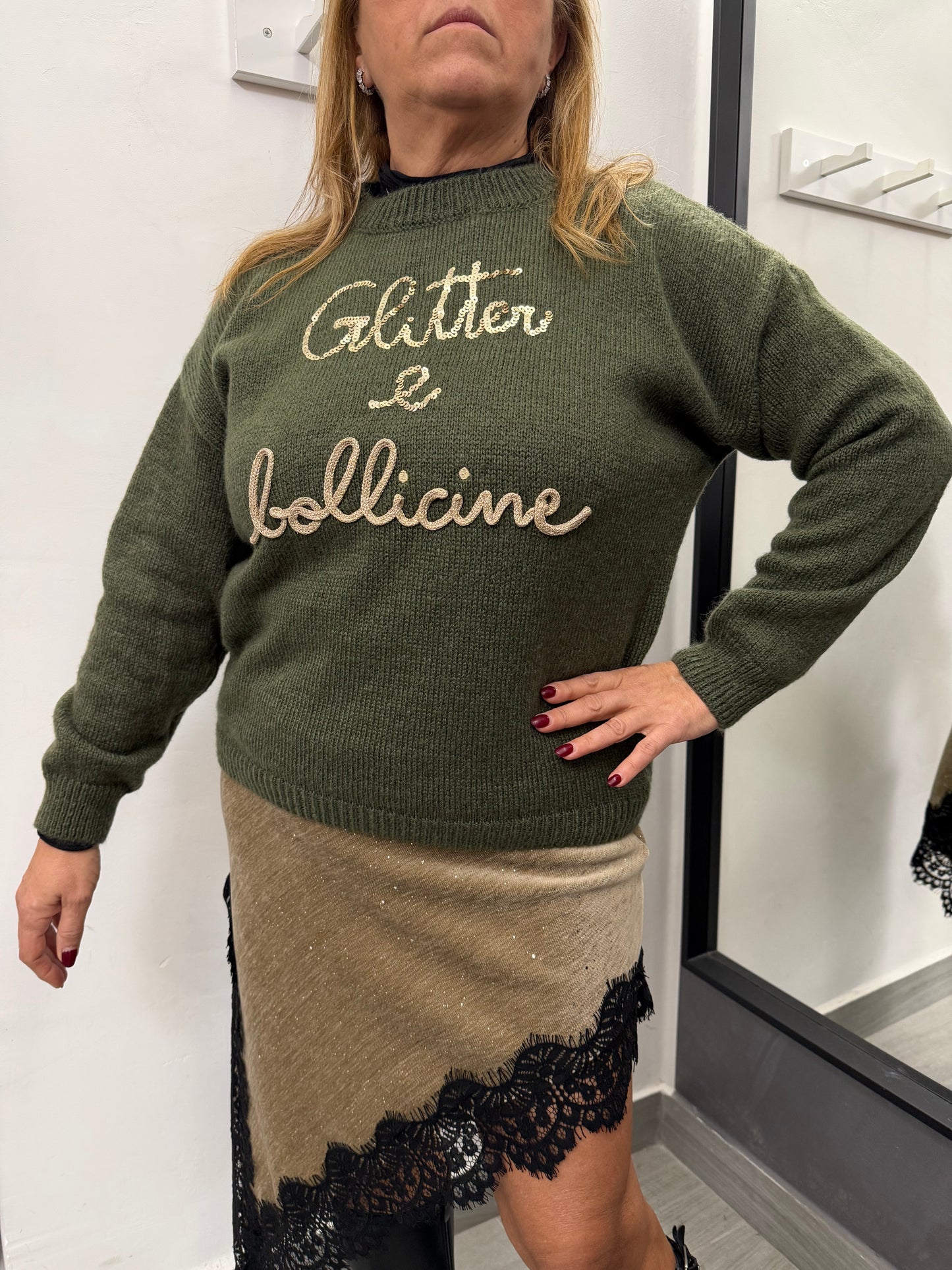 Maglioncino Glitter e Bollicine Verde