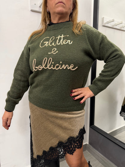 Maglioncino Glitter e Bollicine Verde