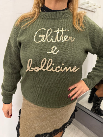 Maglioncino Glitter e Bollicine Verde