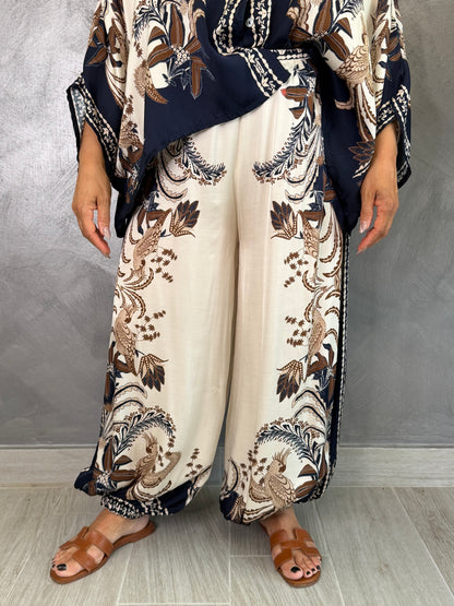 Pantalone Nives Fantasia Blu