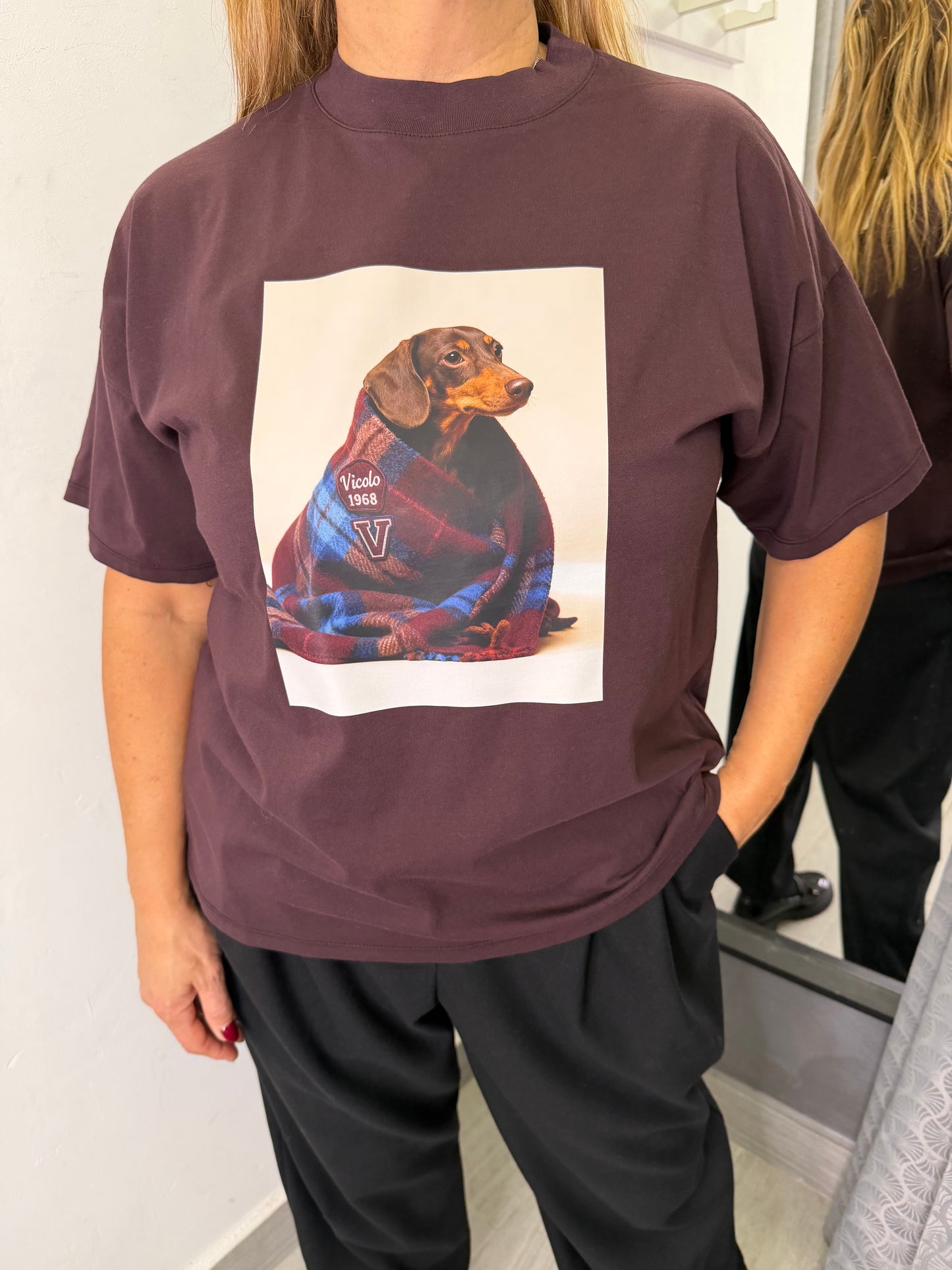 T-shirt Bassotto Plaid Melanzana Vicolo