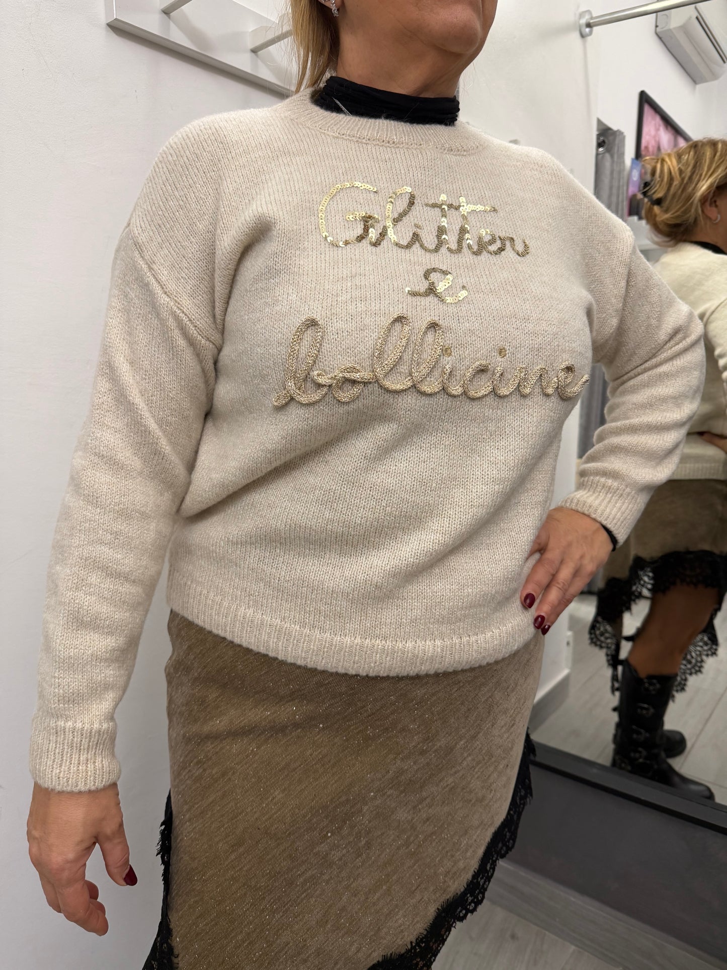 Maglioncino Glitter e Bollicine Burro