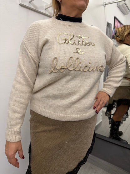 Maglioncino Glitter e Bollicine Burro