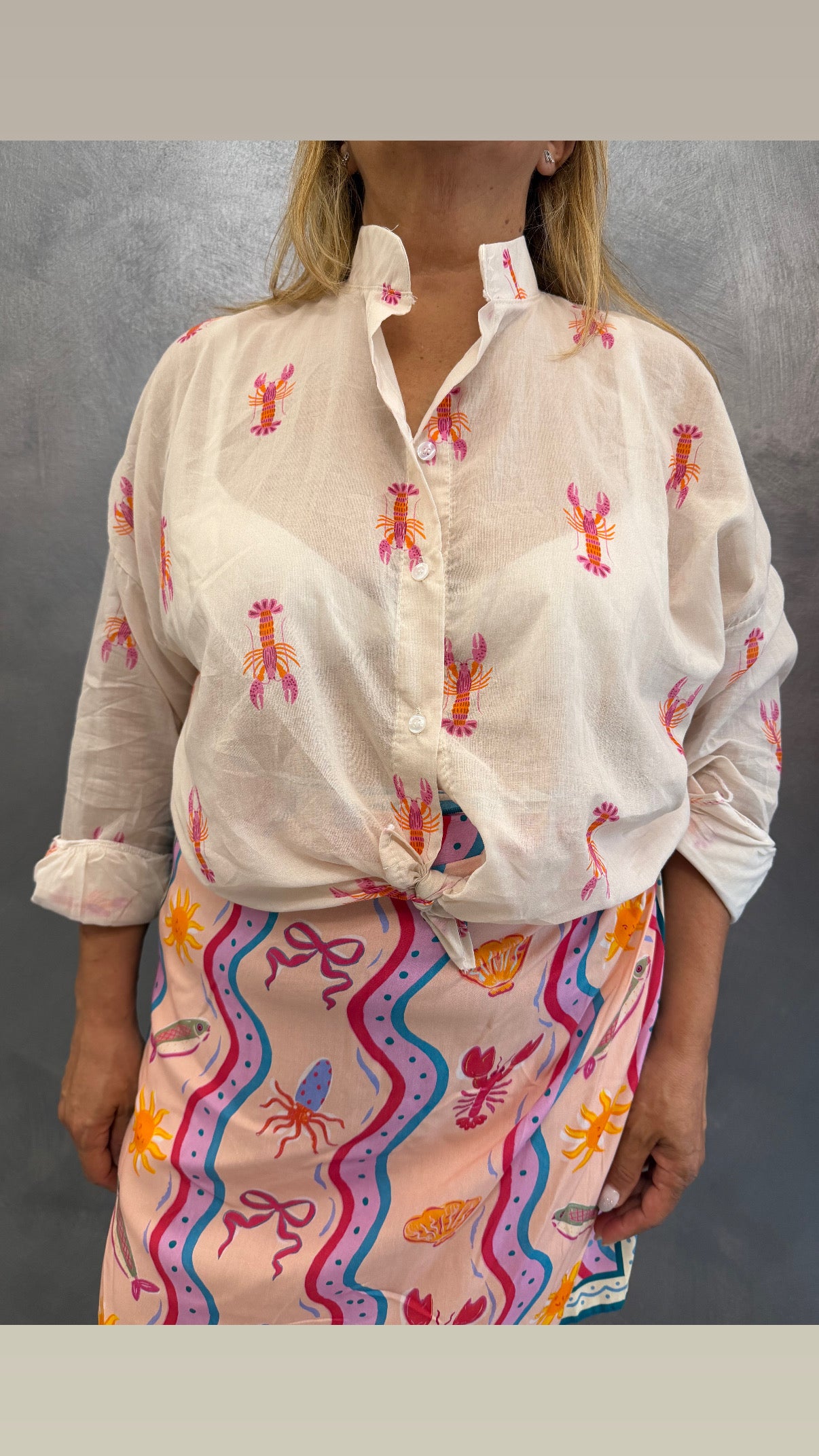 Camicia Aragosta Burro