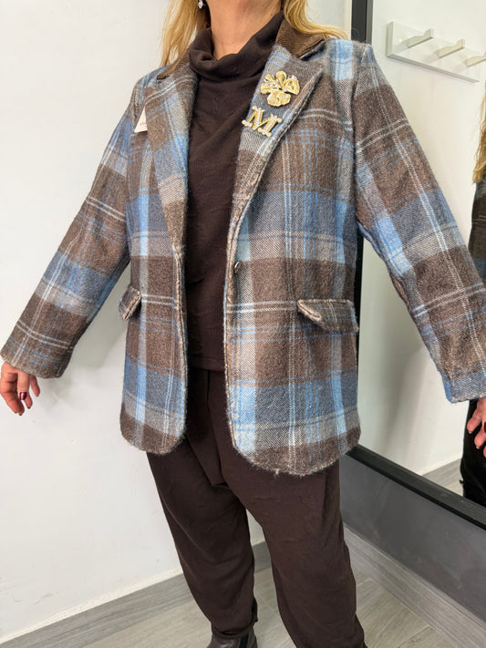 Giacca Quadri Azzurra