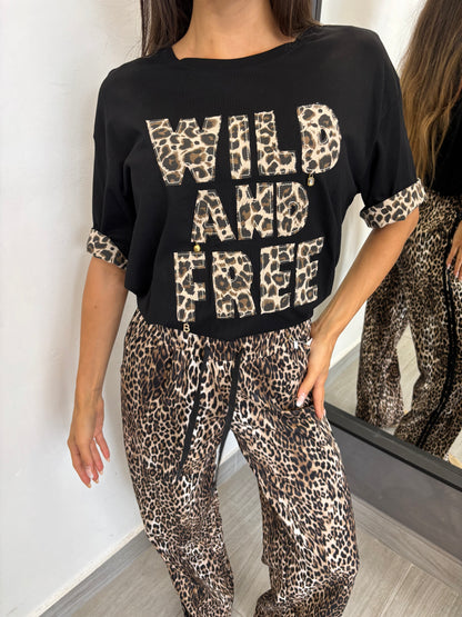 T-shirt Wild And Free Nera