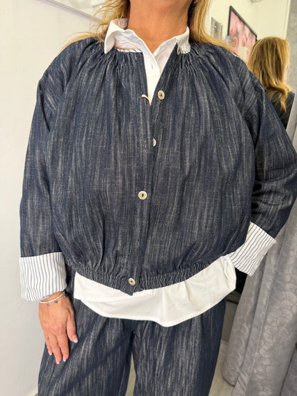 Giacca Denim Rigata