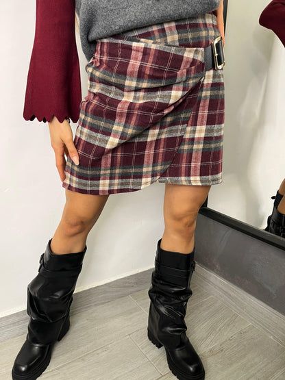 Gonna Scozzese Bordeaux