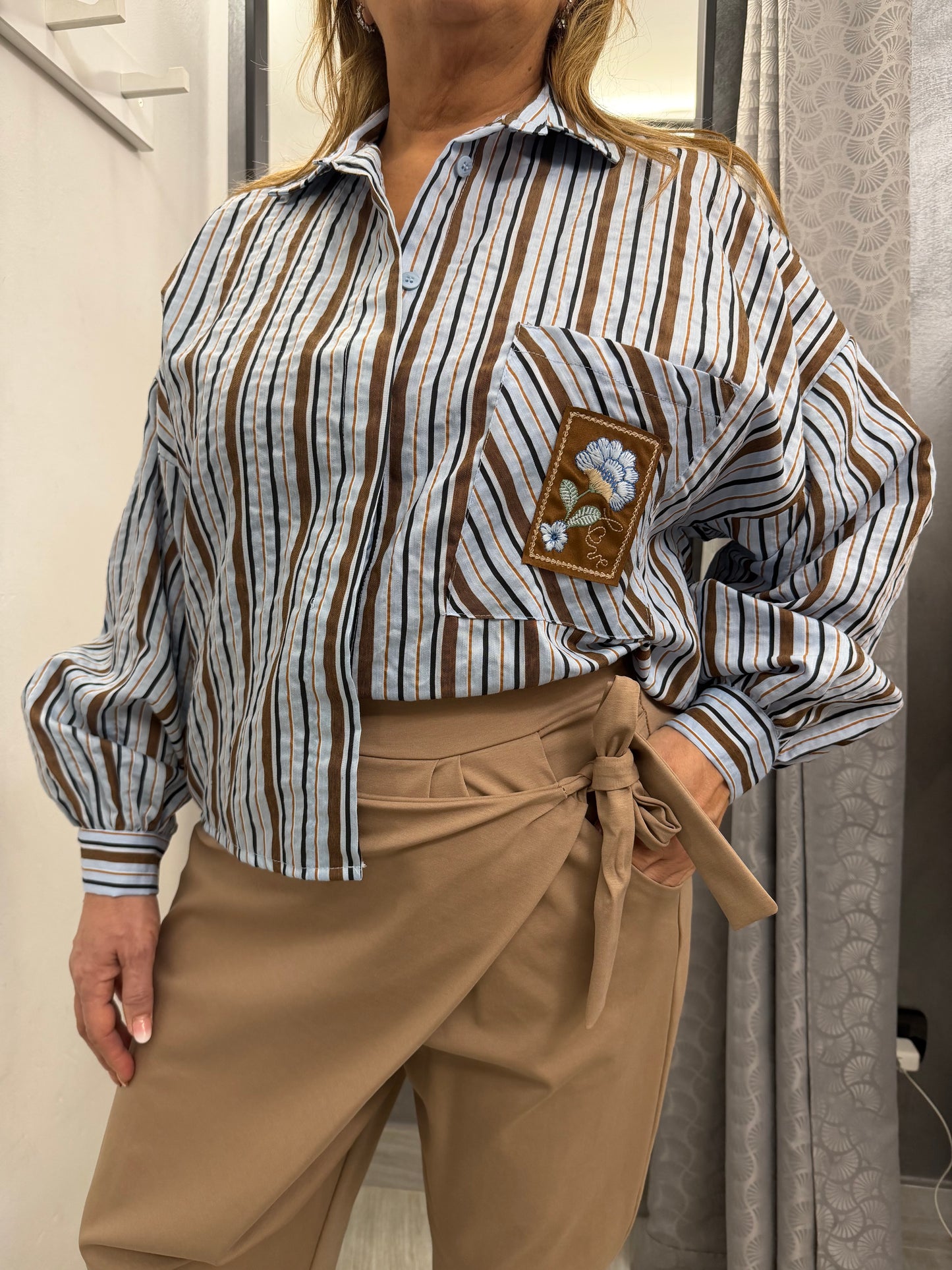 Camicia a Righe Azzurra