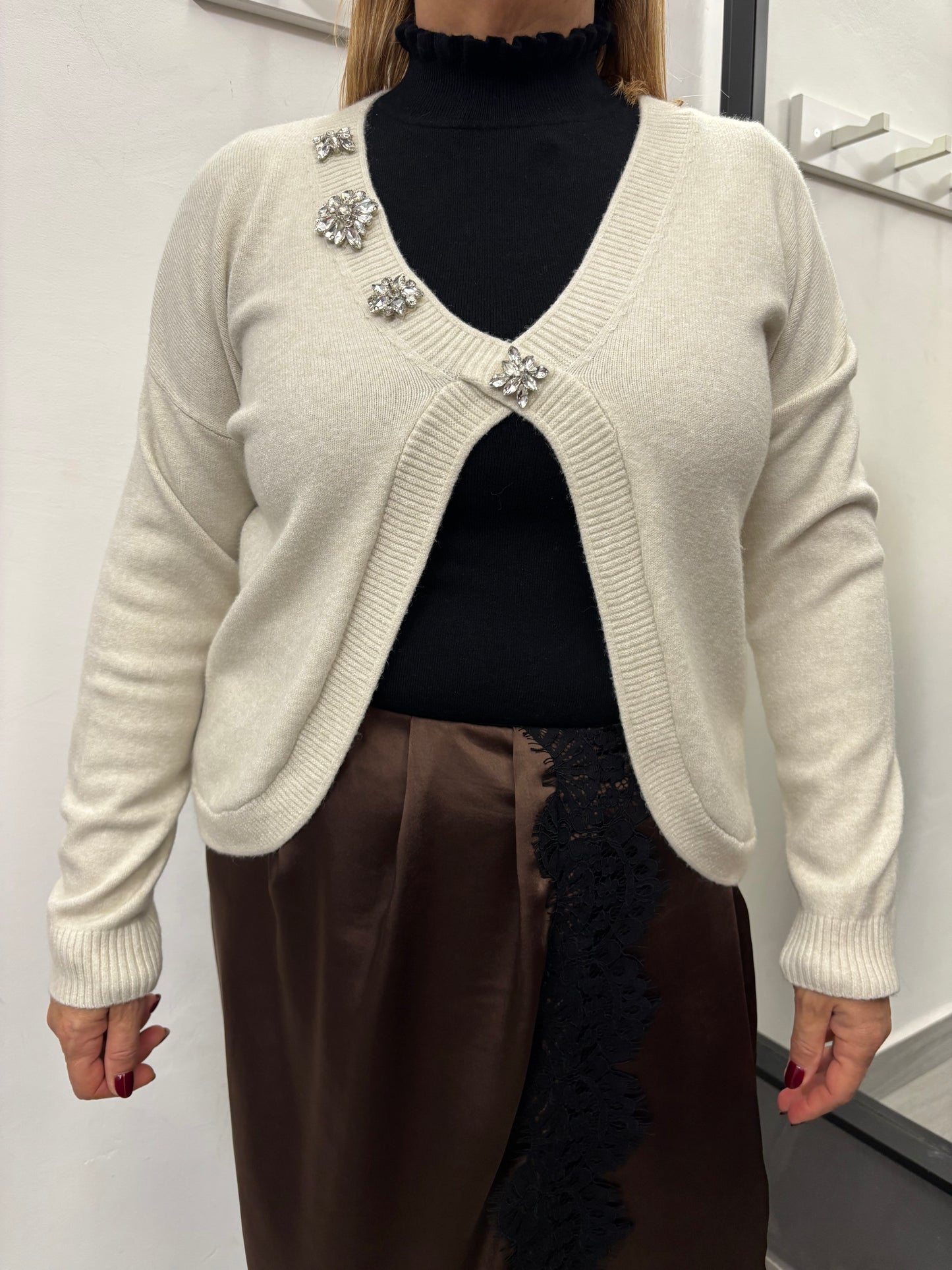 Maglioncino Scollo V Burro