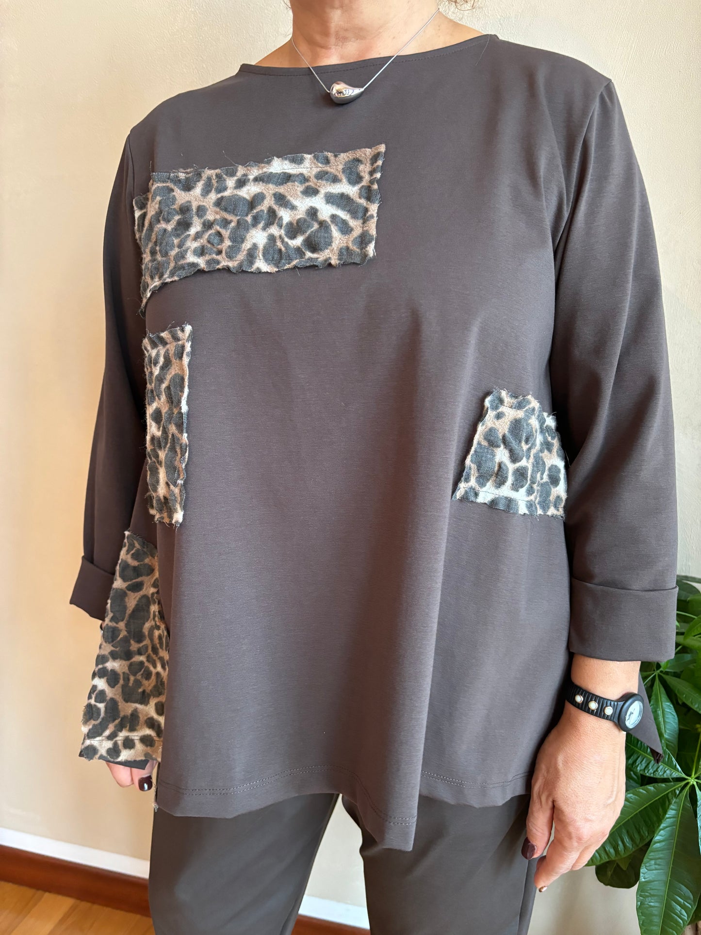 Casacca Wendy Leopard Marrone