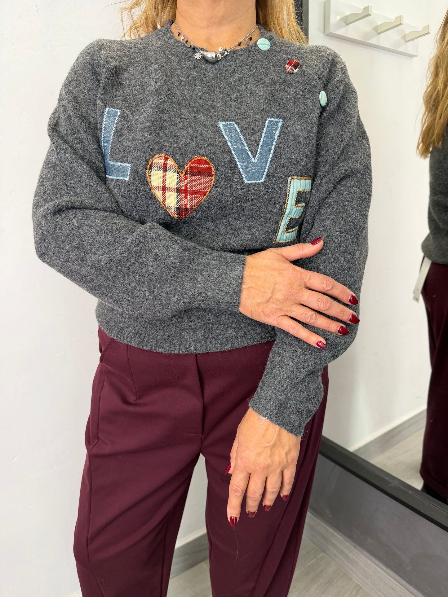 Maglione Grigio Love