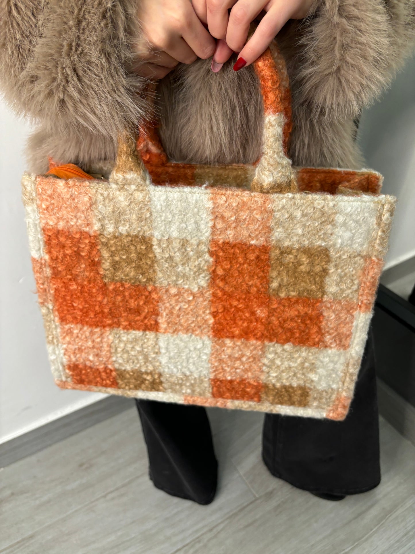 Borsa Bucle’ Arancio/Burro